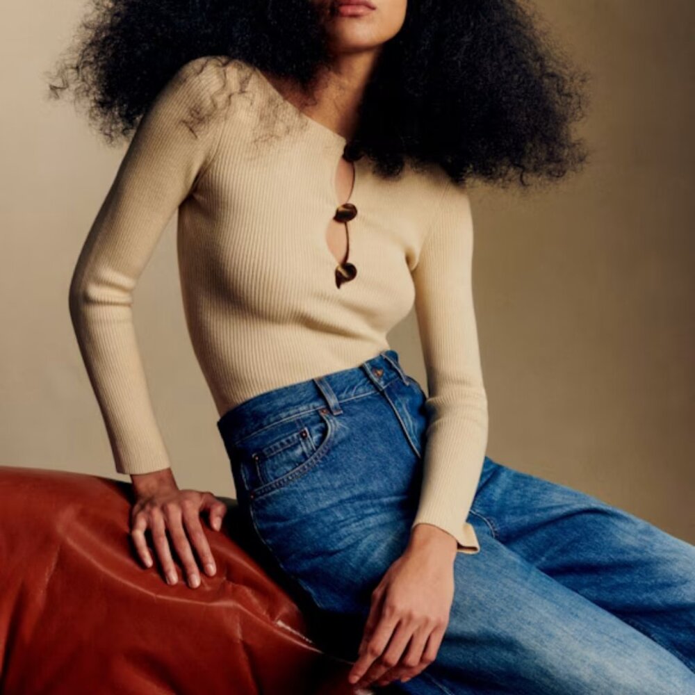 Sezane Megane Jumer  Cream Size S